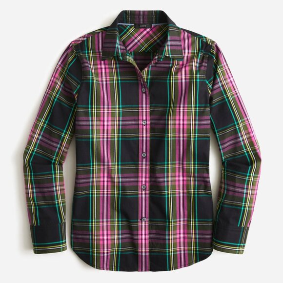 J. Crew Slim-Fit Shirt in Pink Stewart Tartan Plaid Button Down Career Fall 10 - Picture 1 of 6